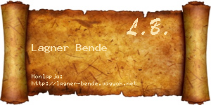 Lagner Bende névjegykártya